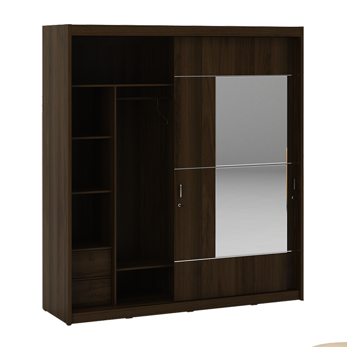 PIRA BAVARIAN - WARKING WDSL 200 SQUARE GL LEMARI PAKAIAN warna BROWN WALNUT - BAVARIAN - foto 3