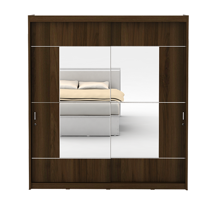 PIRA BAVARIAN - WARKING WDSL 200 SQUARE GL LEMARI PAKAIAN warna BROWN WALNUT - BAVARIAN - foto 2