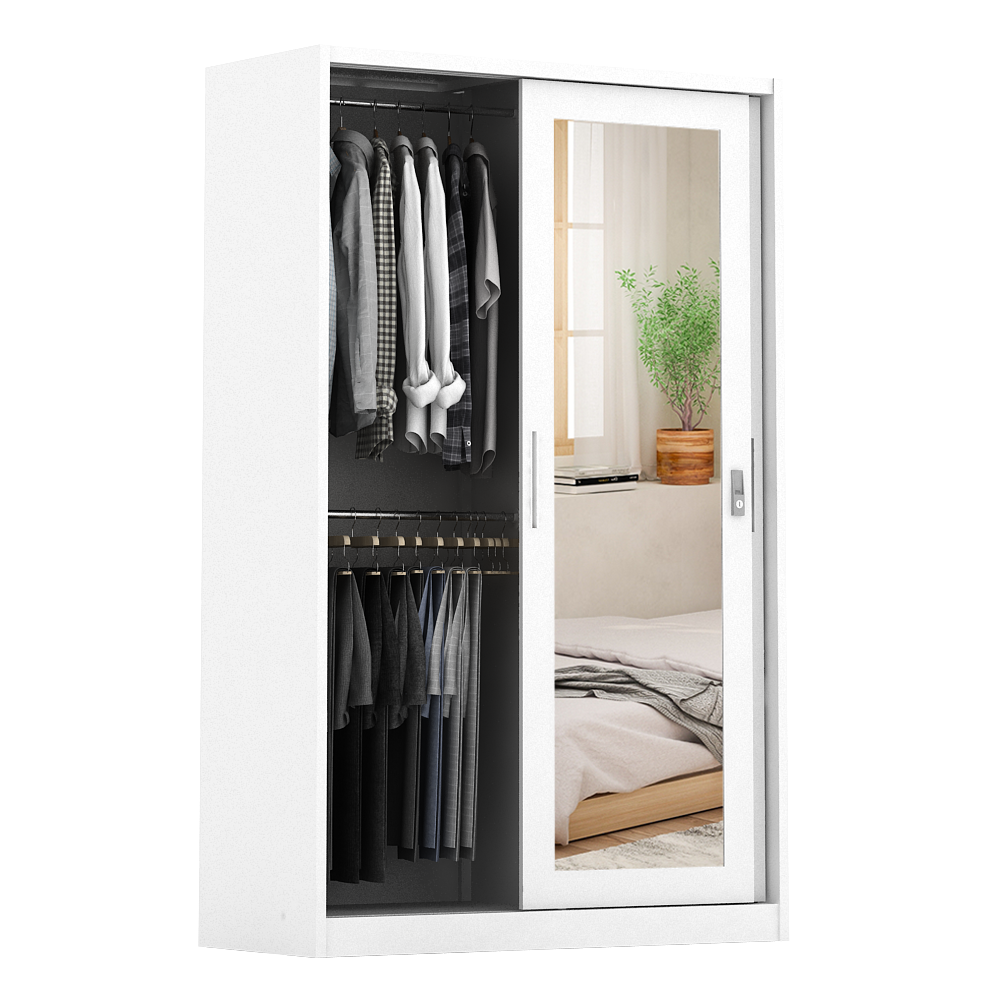 PIRA - LINIO 120A MWDSL LEMARI PAKAIAN BESI SLIDING / PINTU GESER warna WHITE - PIRA - foto 5