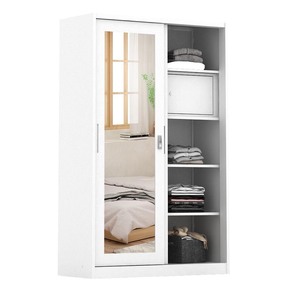 PIRA - LINIO 120A MWDSL LEMARI PAKAIAN BESI SLIDING / PINTU GESER warna WHITE - PIRA - foto 6