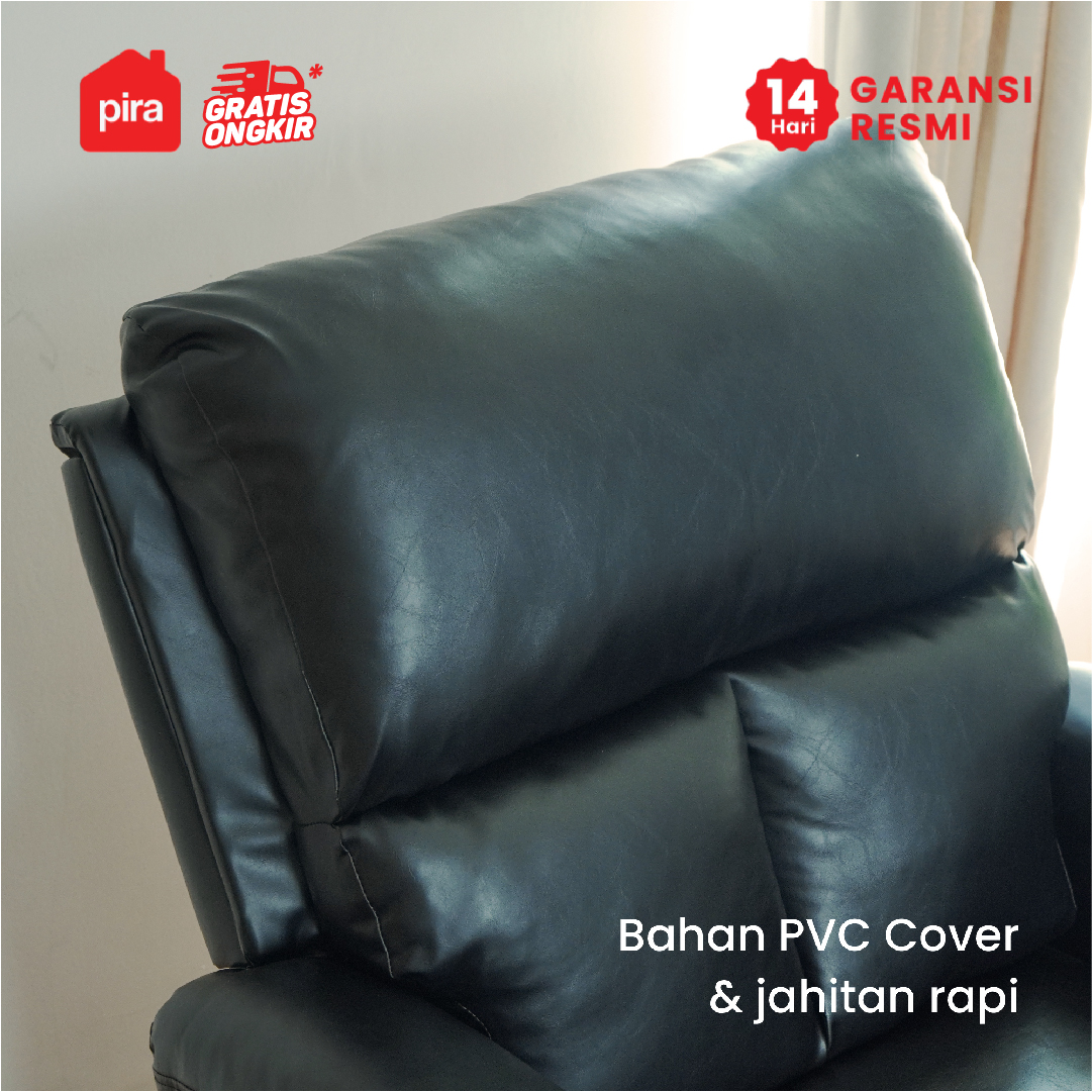PIRA - GORO 1 RS SOFA / SOFA RECLINER / SOFA RECLINER 1 SEATER DENGAN FITUR ROCKING (AYUN) DAN SWIVEL warna BLACK - PIRA - foto 6