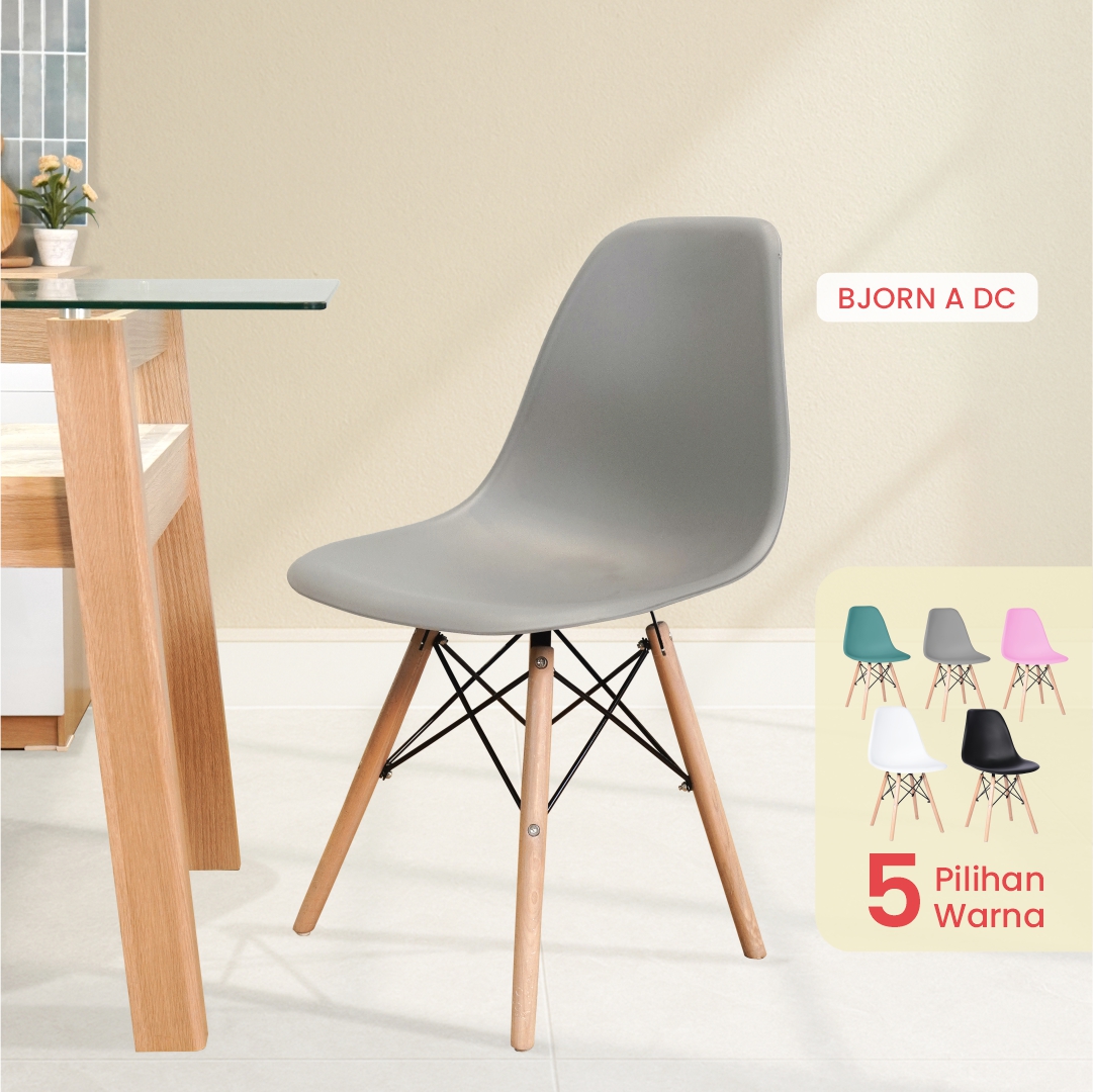 PIRA - BJORN A DC KURSI KERJA / KURSI MAKAN / KURSI TERAS / KURSI CAFE / KURSI SANTAI / KURSI BELAJAR / KURSI PLASTIK warna DARK TAUPE - PIRA - foto 1