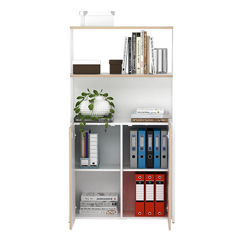 PIRA WORK -  OFISU BC80 RAK BUKU KAKI BESI warna WHITE SM - PRO OAK - PIRA WORK - foto 3