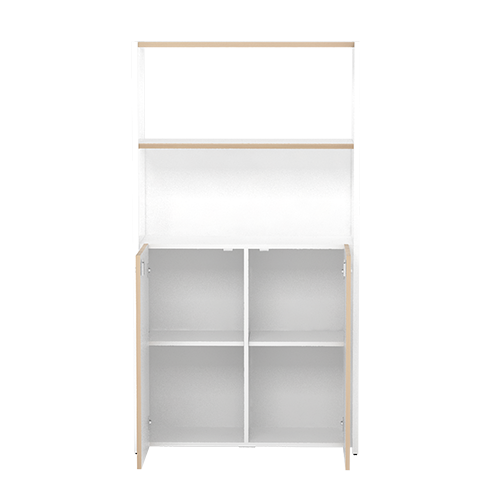 PIRA WORK -  OFISU BC80 RAK BUKU KAKI BESI warna WHITE SM - PRO OAK - PIRA WORK - foto 4