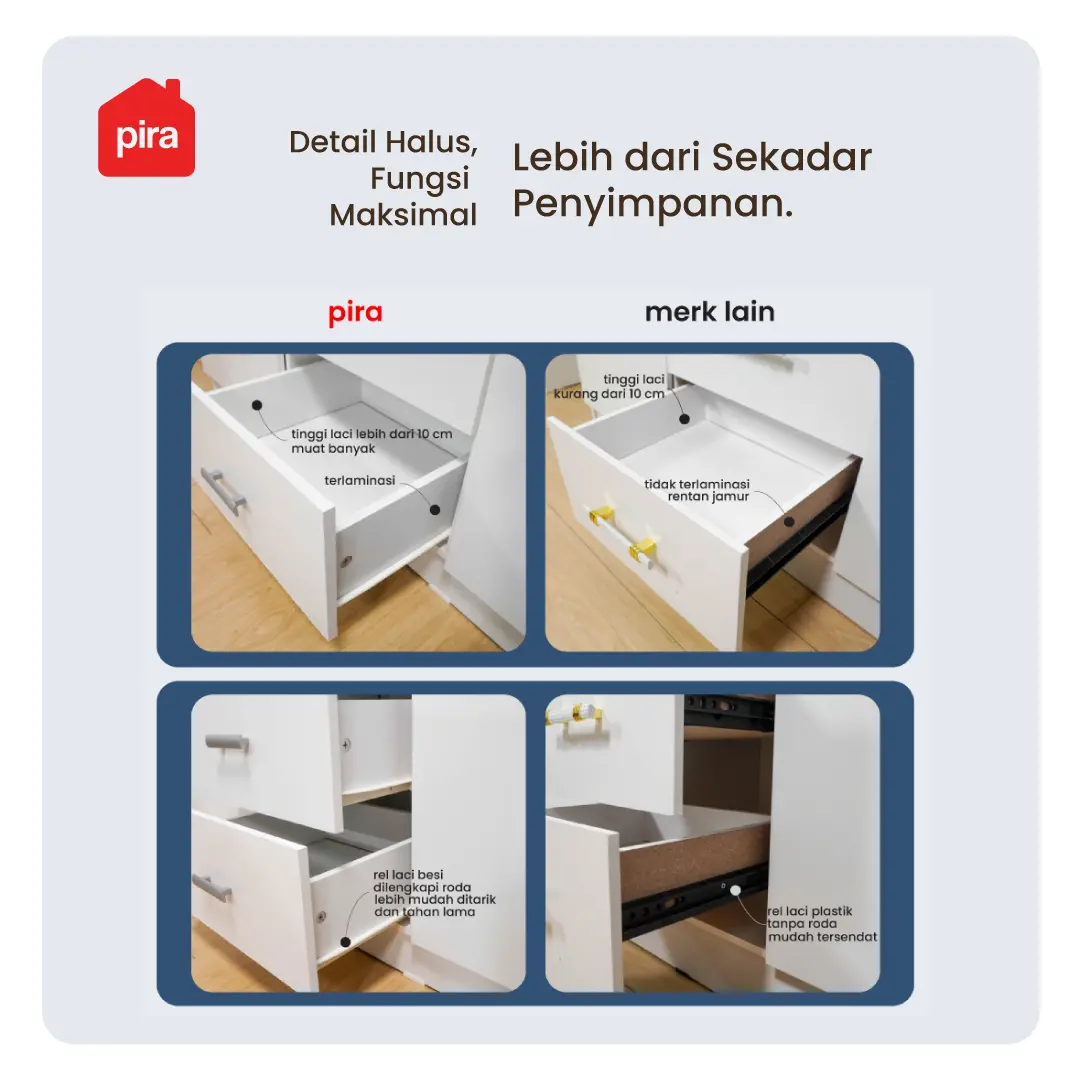 PIRA METROPOLIS OX - ASTA 3PL A LEMARI PAKAIAN 3 PINTU warna AMERICAN WALNUT - WHITE - PIRA METROPOLIS - foto 4