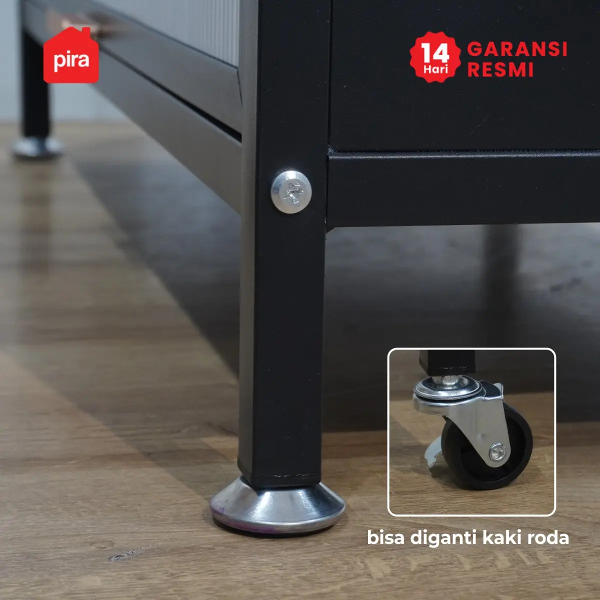 PIRA - REGALL AVA MSU 80T4 LEMARI DAPUR / RAK DAPUR / RAK DAPUR BESI / RAK SUSUN SERBAGUNA warna BLACK - PIRA - foto 7
