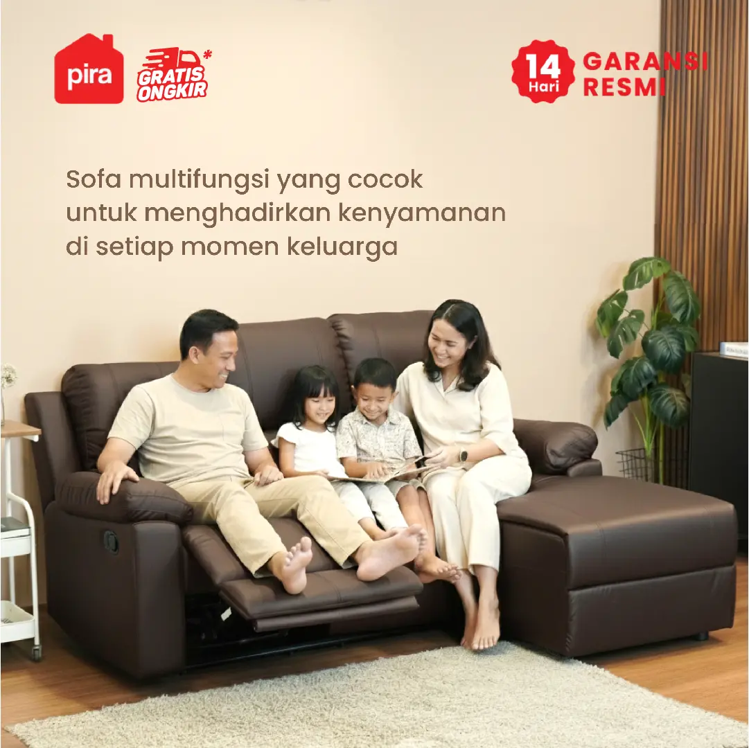 PIRA - LIVERPOOL RECLINER L 3S SOFA BED warna DARK BROWN - PIRA - foto 3