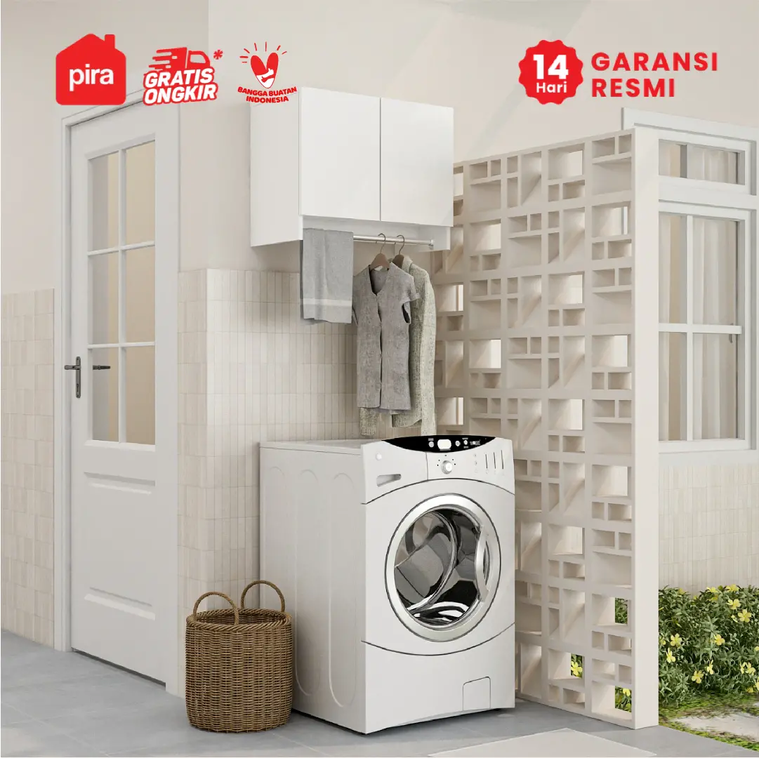 PIRA - AERO LWU60 RAK MESIN CUCI / RAK DINDING PENYIMPANAN warna WHITE - PIRA - foto 4