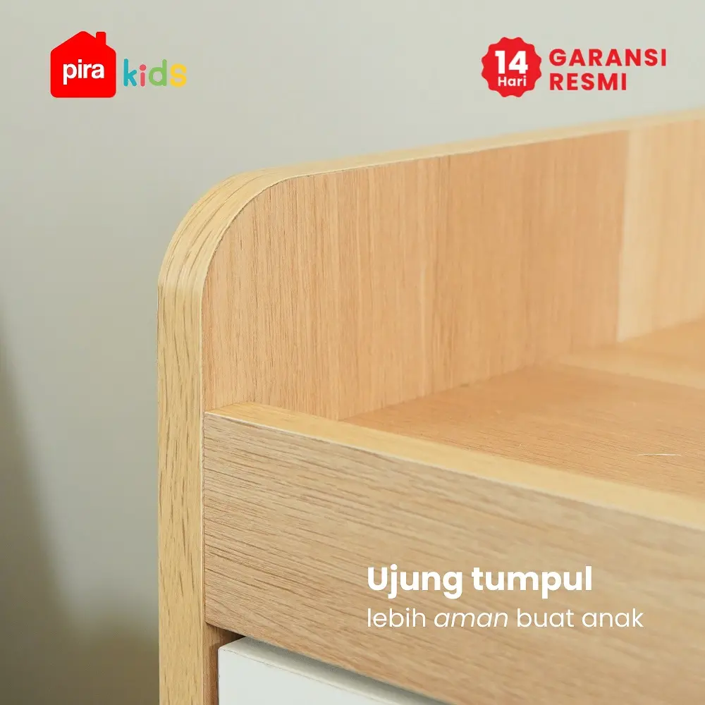 PIRA METROPOLIS - CHICCA CHT MEJA GANTI POPOK BAYI / BABY TAFEL / LEMARI SUSUN warna PRO OAK - WHITE SM - PIRA KIDS - foto 4