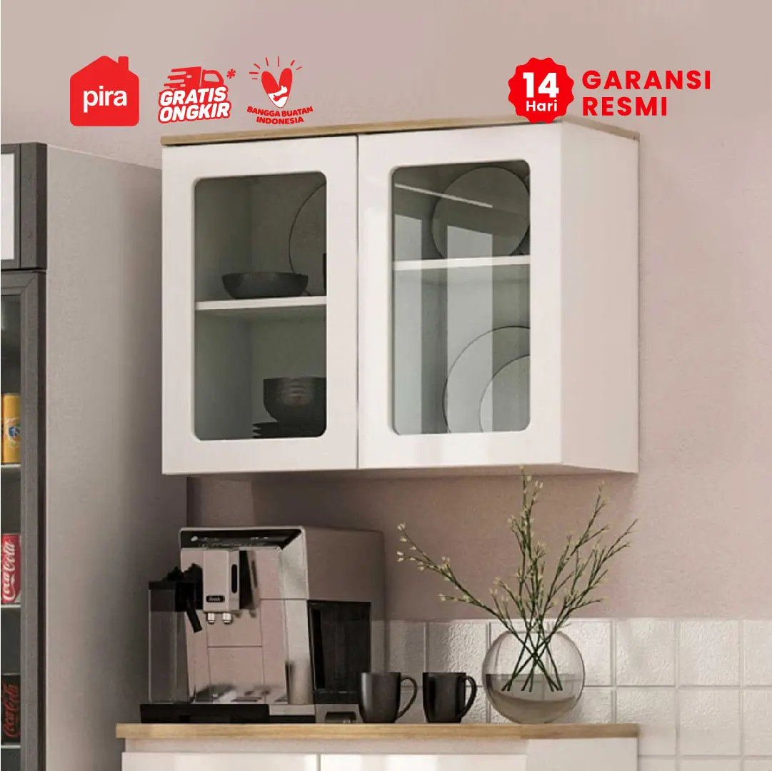 ARYA KWU2 warna WHITE - WHITE GLOSSY - YELLOW OAK - SKV - foto 1