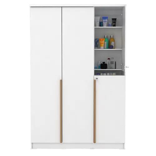 PIRA METROPOLIS - YONA WDD 3 LEMARI PAKAIAN 3 PINTU DENGAN KACA RIAS warna WHITE - YELLOW OAK - PIRA METROPOLIS - foto 10