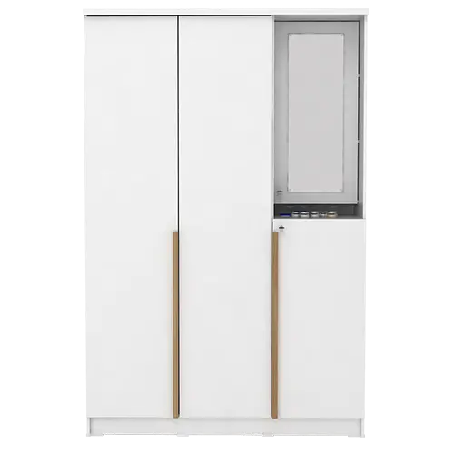 PIRA METROPOLIS - YONA WDD 3 LEMARI PAKAIAN 3 PINTU DENGAN KACA RIAS warna WHITE - YELLOW OAK - PIRA METROPOLIS - foto 9