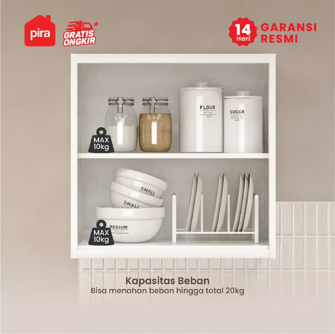 PIRA - VOSH 80 MKCWU KITCHEN SET / RAK DAPUR BESI / LEMARI DAPUR BESI / RAK DAPUR warna WHITE - PIRA - foto 5