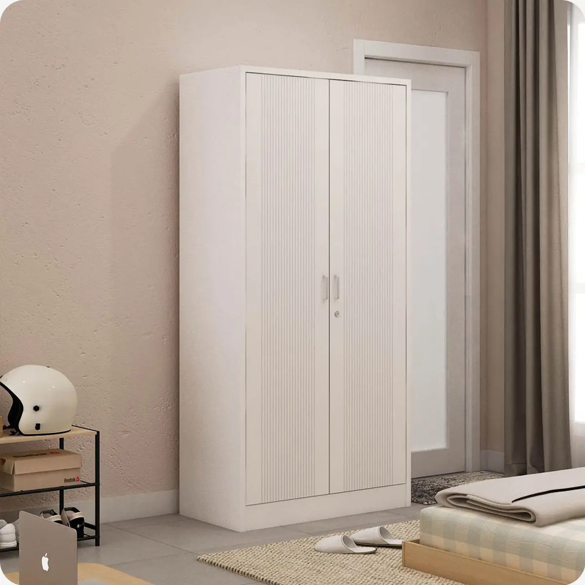 PIRA - LINIO 2P MWD LEMARI PAKAIAN BESI 2 PINTU warna WHITE - PIRA - foto 11