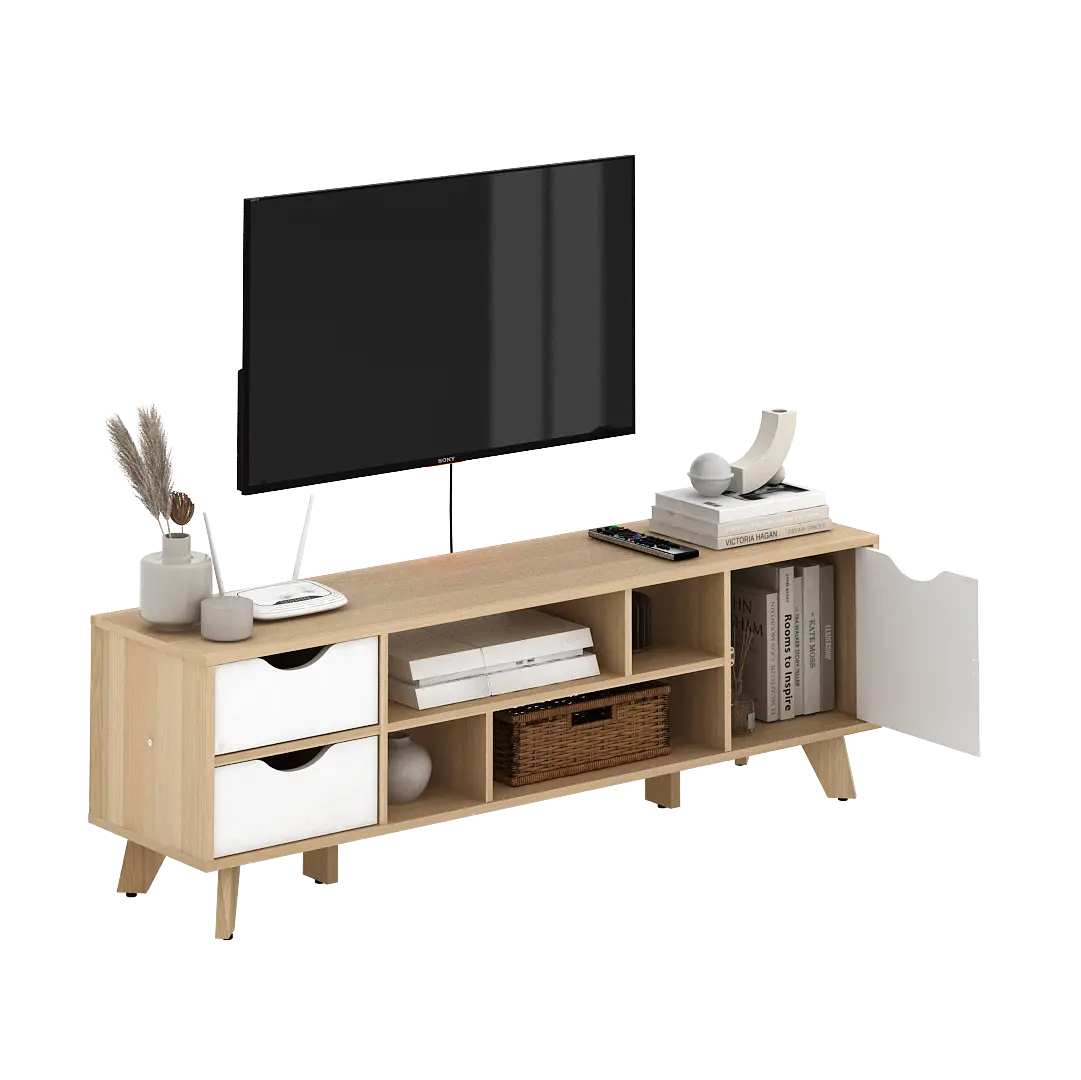 PIRA METROPOLIS OX - FUJI TV1200 MEJA TV / RAK TV / LEMARI TV warna PRO OAK - WHITE - PIRA METROPOLIS OX - foto 11