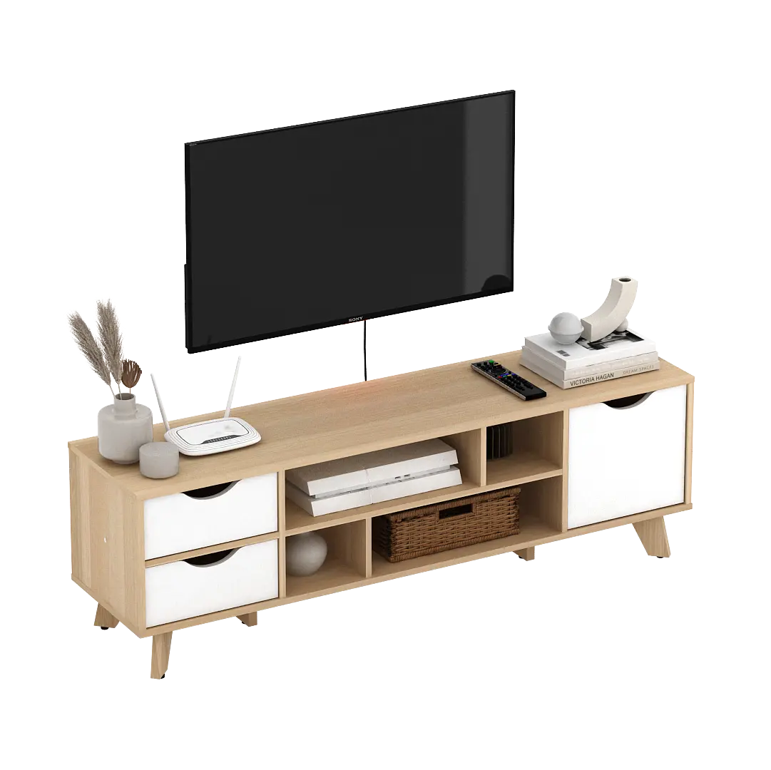 PIRA METROPOLIS OX - FUJI TV1200 MEJA TV / RAK TV / LEMARI TV warna PRO OAK - WHITE - PIRA METROPOLIS OX - foto 13