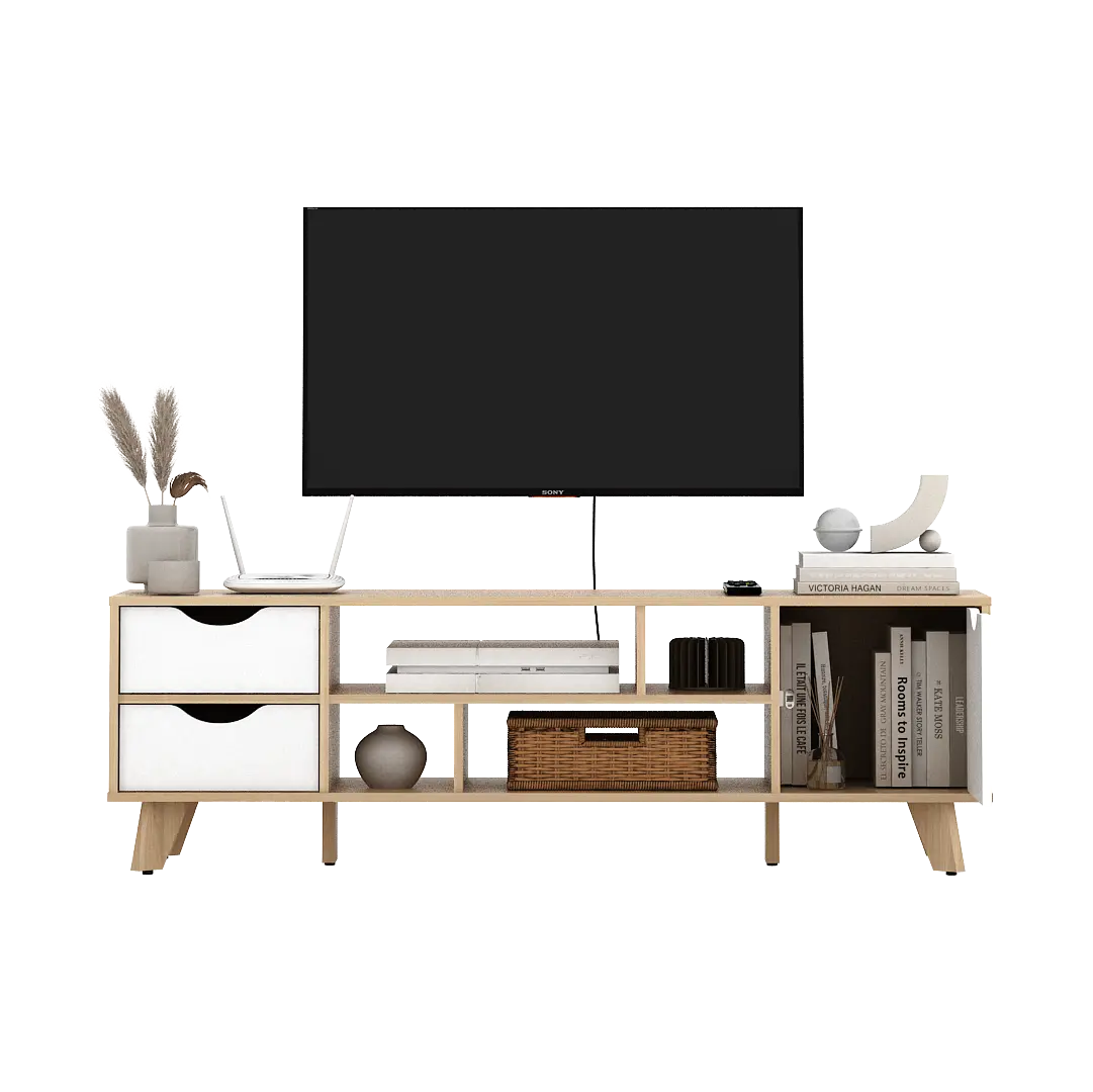 PIRA METROPOLIS OX - FUJI TV1200 MEJA TV / RAK TV / LEMARI TV warna PRO OAK - WHITE - PIRA METROPOLIS OX - foto 12