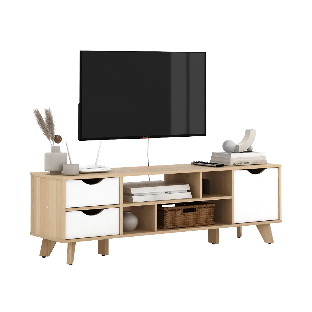 PIRA METROPOLIS OX - FUJI TV1200 MEJA TV / RAK TV / LEMARI TV warna PRO OAK - WHITE - PIRA METROPOLIS OX - foto 9