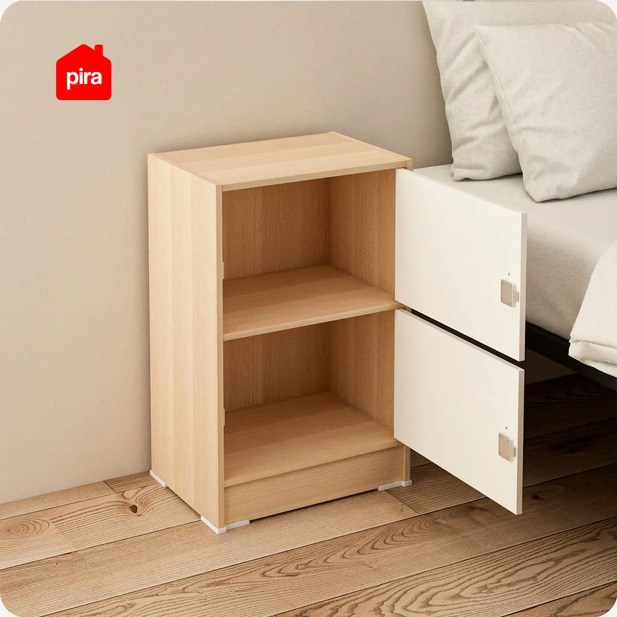 PIRA METROPOLIS OX -  ARUNA RSG2 RAK SERBAGUNA / RAK SUSUN 2 PINTU warna WHITE - PRO OAK - PIRA METROPOLIS OX - foto 4