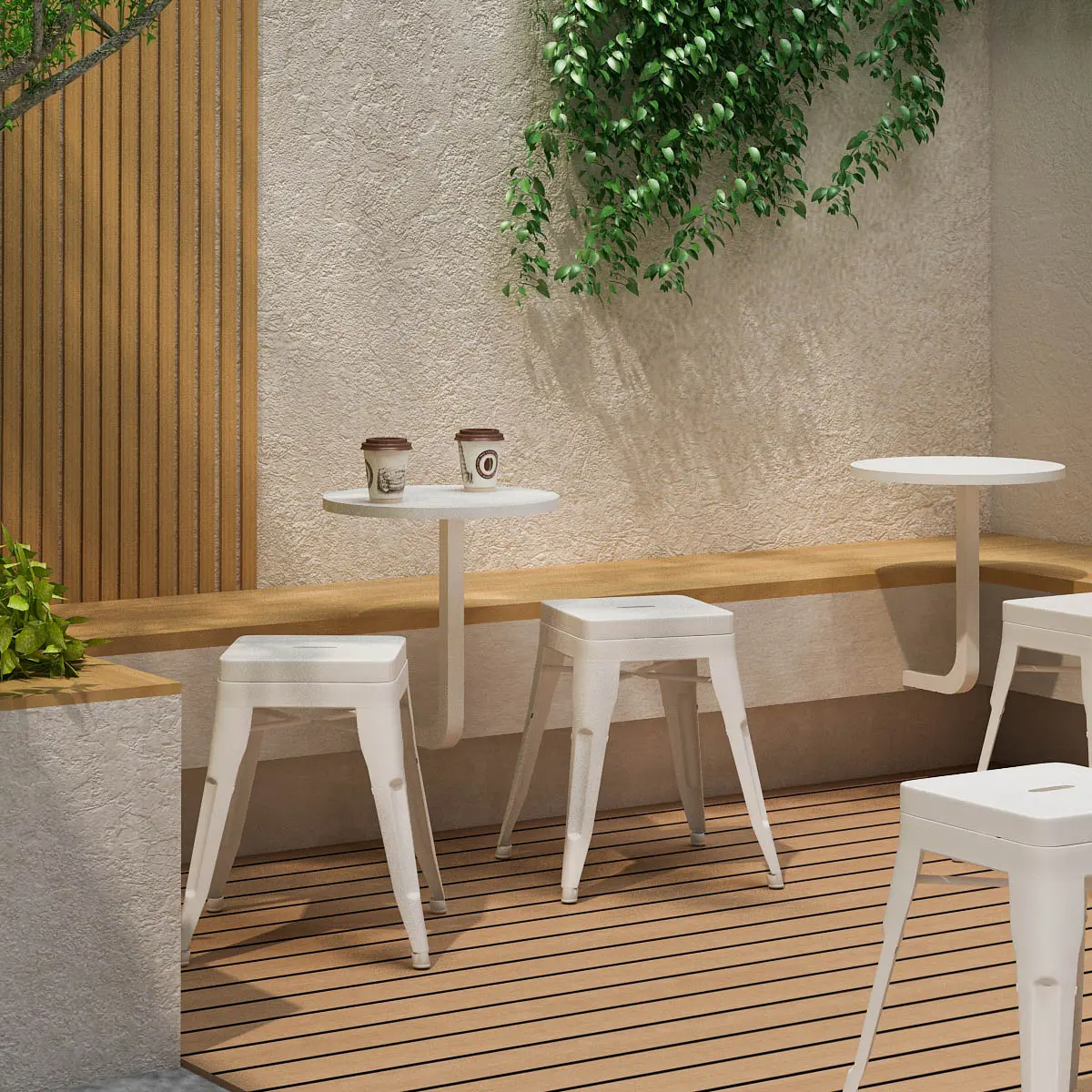 PIRA - KORG LC KURSI CAFE / KURSI BESI / KURSI MAKAN / KURSI OUTDOOR / BANGKU BESI warna WHITE - PIRA - foto 7