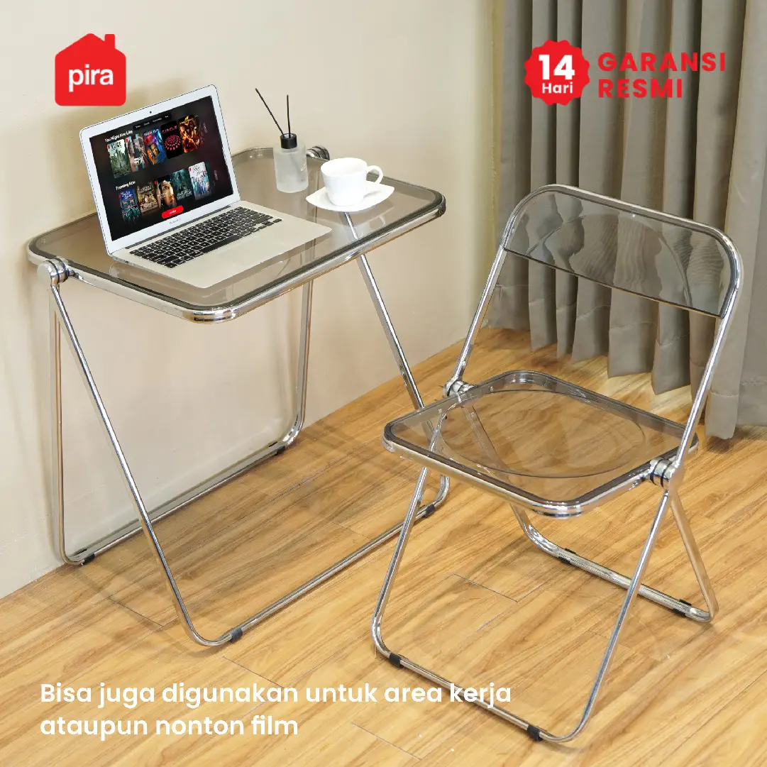 PIRA - LARS FC 45 KURSI LIPAT TRANSPARAN / KURSI TERAS / KURSI PLASTIK warna GREY - PIRA - foto 3