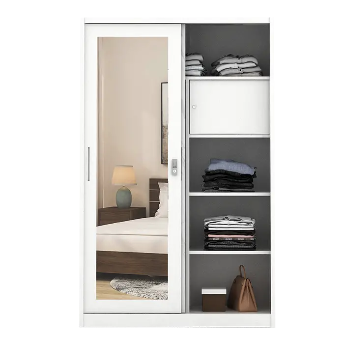 PIRA - CATTA 120 MWDSL LEMARI PAKAIAN BESI SLIDING / PINTU GESER warna LIGHT MARBLE - PIRA - foto 4
