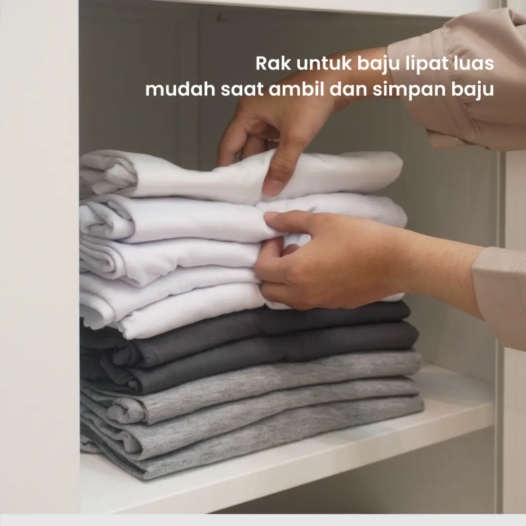 PIRA OX - RALF 3PS MWD LEMARI PAKAIAN BESI 3 PINTU FULL RAK DENGAN CERMIN warna WHITE - LIGHT GREY - PIRA - foto 10