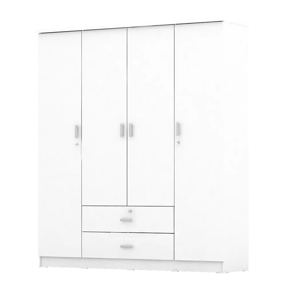 PIRA METROPOLIS OX - ASTA 4PL LEMARI PAKAIAN 4 PINTU DENGAN LACI warna WHITE - PIRA METROPOLIS OX - foto 8