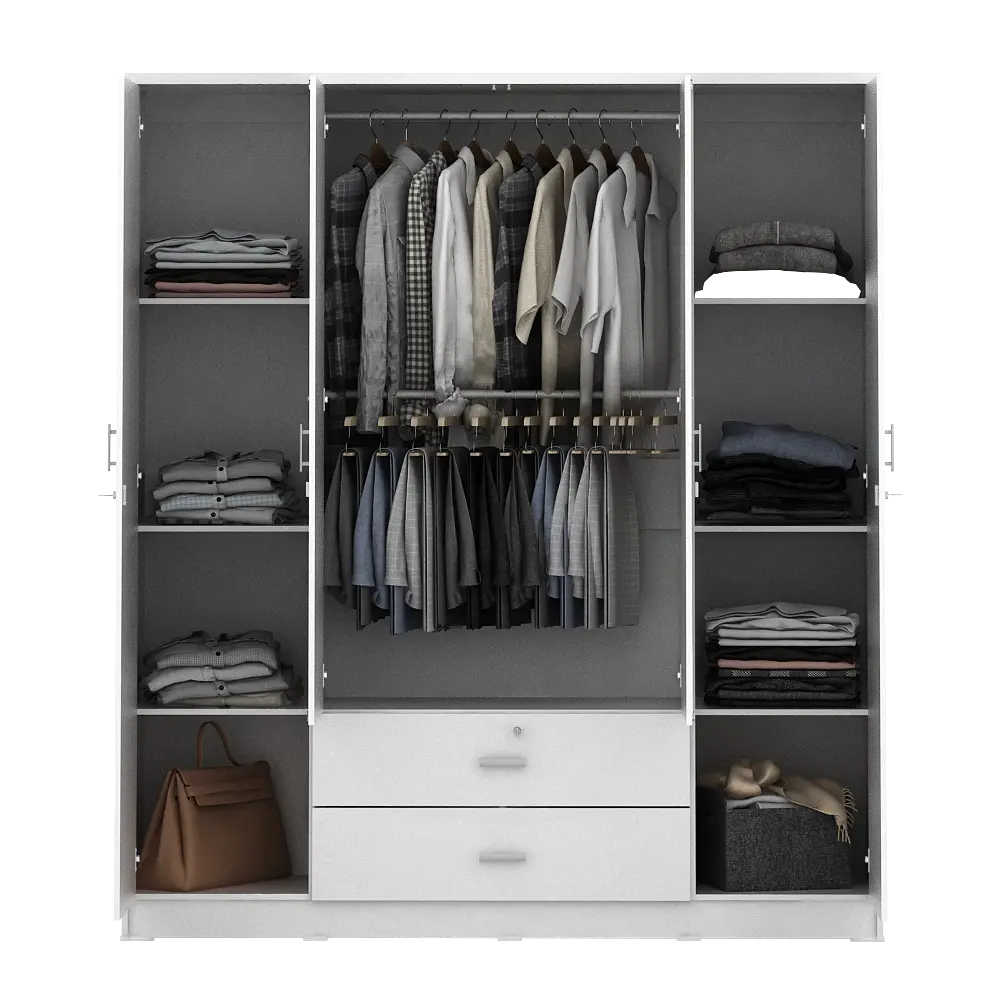 PIRA METROPOLIS OX - ASTA 4PL LEMARI PAKAIAN 4 PINTU DENGAN LACI warna WHITE - PIRA METROPOLIS OX - foto 10