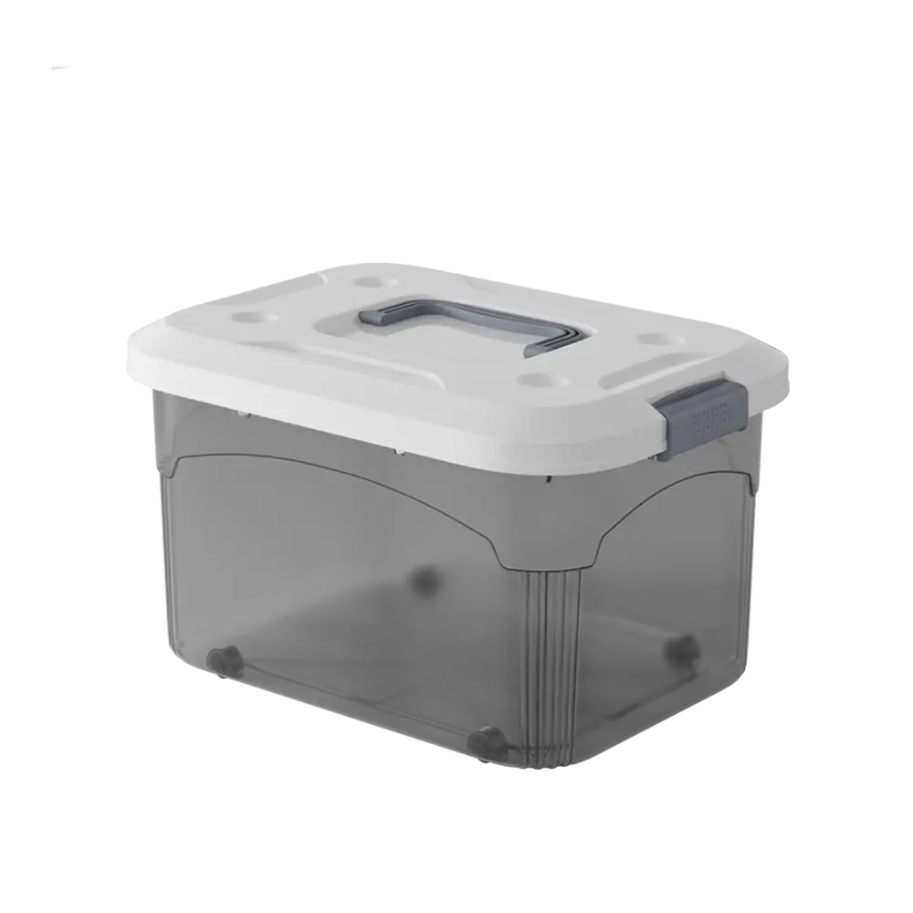 PIRA HOME - MIZU PSB 44L CONTAINER BOX / BOX PLASTIK / KOTAK PENYIMPANAN warna CLEAR GREY - PIRA HOME - foto 5
