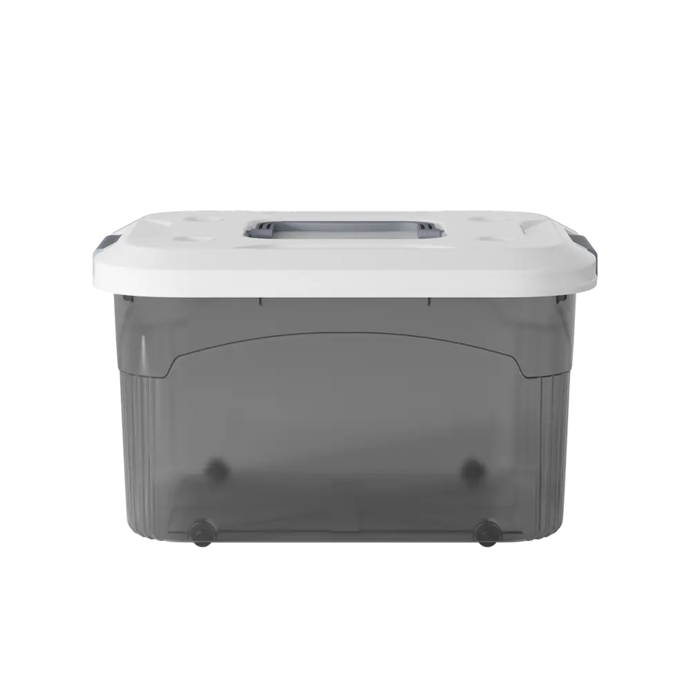PIRA HOME - MIZU PSB 44L CONTAINER BOX / BOX PLASTIK / KOTAK PENYIMPANAN warna CLEAR GREY - PIRA HOME - foto 4