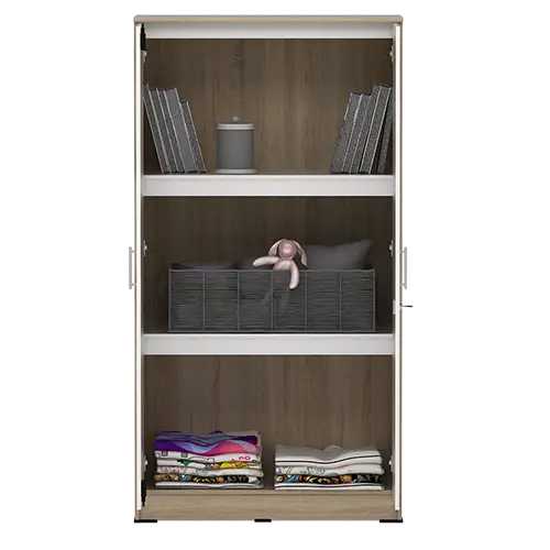 PIRA METROPOLIS - ALBA 2PS LEMARI PAKAIAN MEDIUM 2 PINTU FULL RAK warna SONOMA OAK - WHITE - METROPOLIS - foto 6