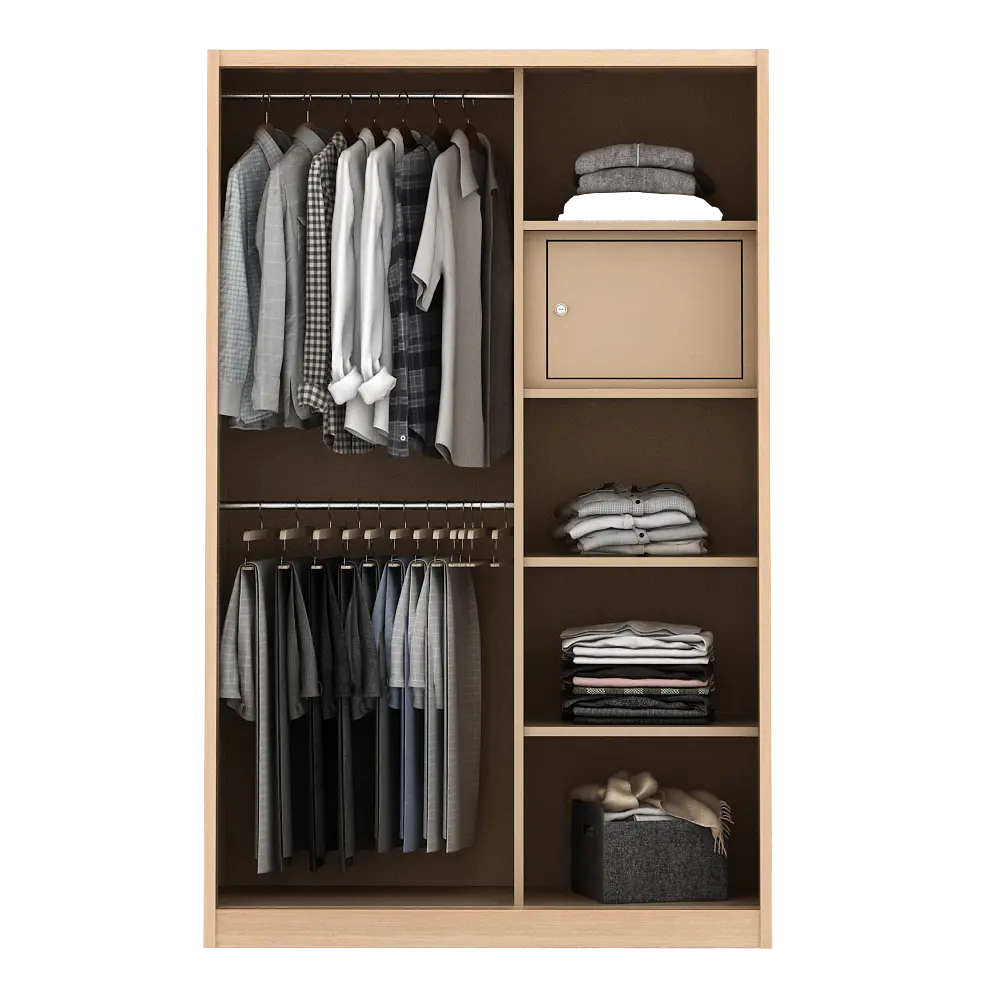PIRA - ASHTON A 120A MWDSL LEMARI PAKAIAN BESI SLIDING / GESER MOTIF KAYU warna LIGHT ASH - WHITE - PIRA - foto 6