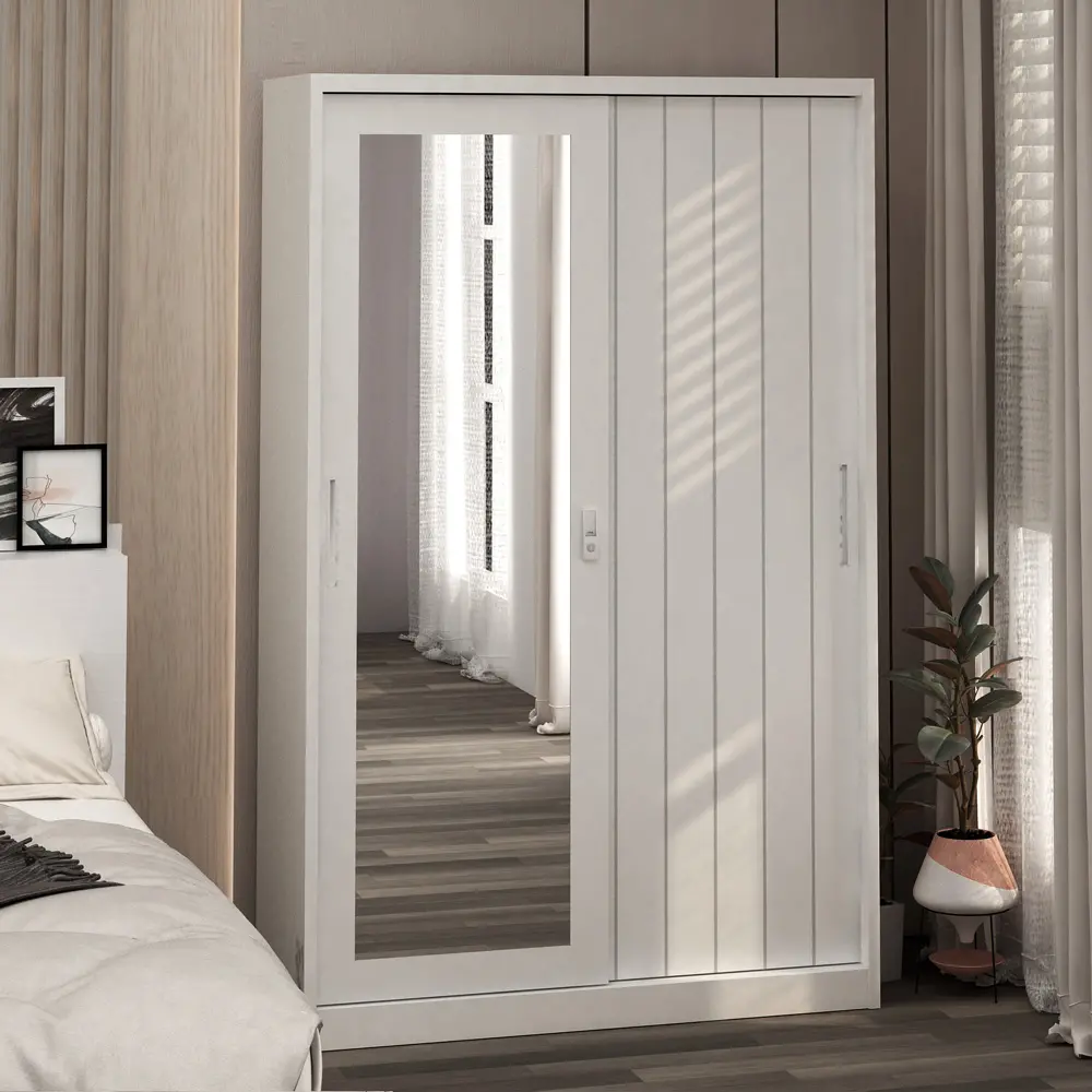 PIRA - SAXON 120N MWDSL LEMARI PAKAIAN BESI SLIDING / PINTU GESER warna WHITE - BAVARIAN - foto 1