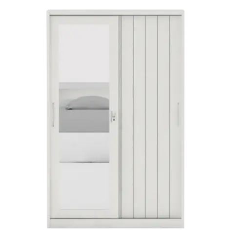 PIRA - SAXON 120N MWDSL LEMARI PAKAIAN BESI SLIDING / PINTU GESER warna WHITE - BAVARIAN - foto 3