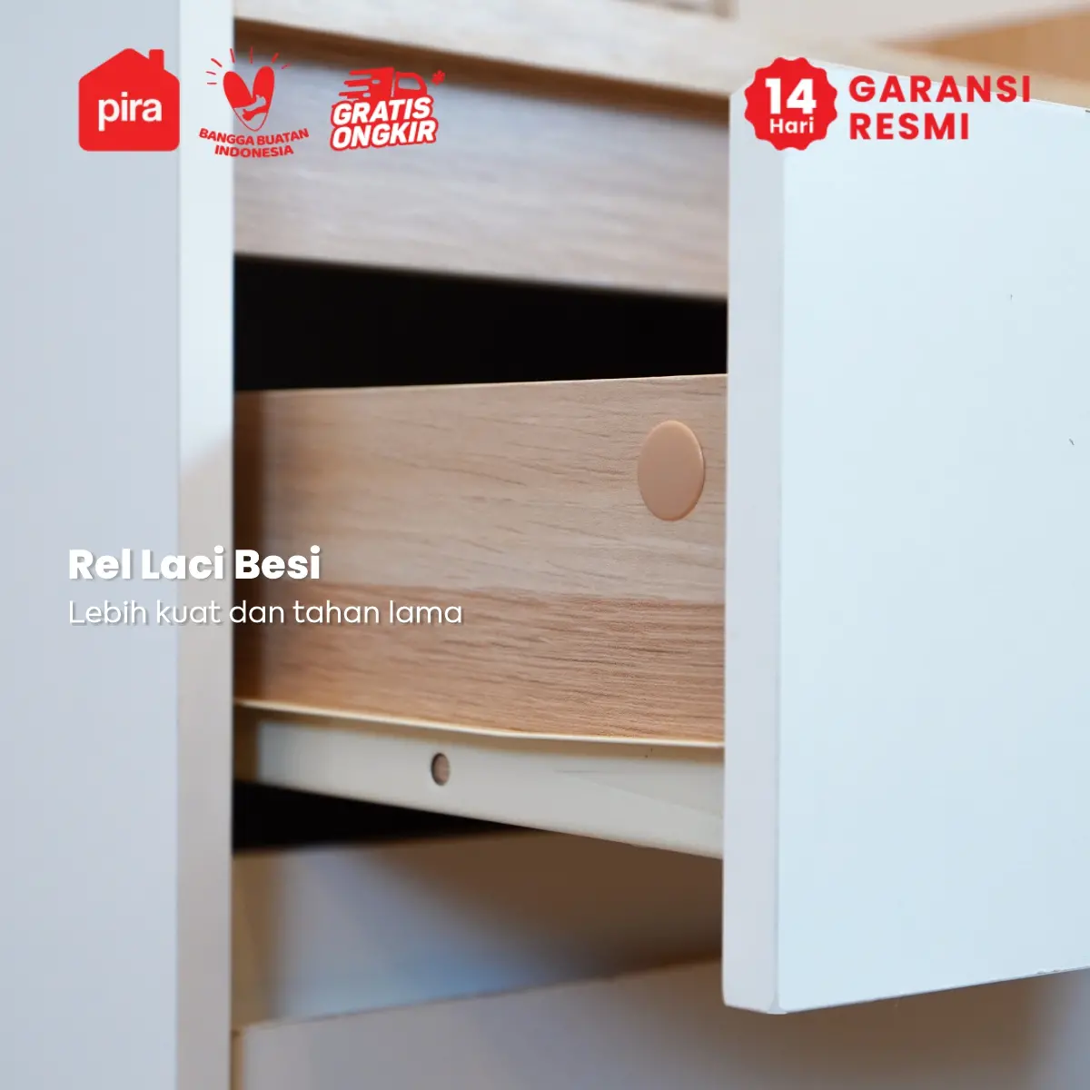 PIRA METROPOLIS -  NILS NS40 MEJA NAKAS / MEJA SUDUT / MEJA SAMPING / LEMARI LACI 2 SUSUN warna WHITE - PRO OAK - PIRA METROPOLIS - foto 8