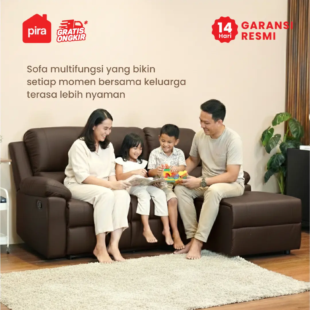 PIRA - LIVERPOOL RECLINER L 3S SOFA BED warna DARK BROWN - PIRA - foto 2