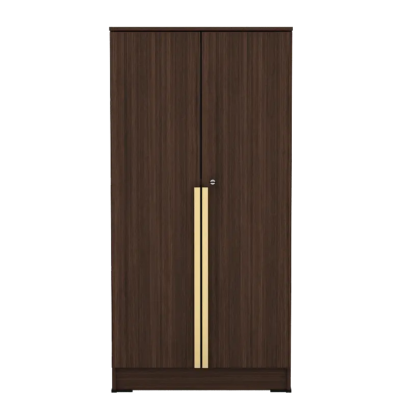 PIRA METROPOLIS - YONA BLS60 LEMARI PAKAIAN MEDIUM 2 PINTU FULL RAK warna AMERICAN WALNUT - GOLD HAIRLINE - PIRA METROPOLIS - foto 5
