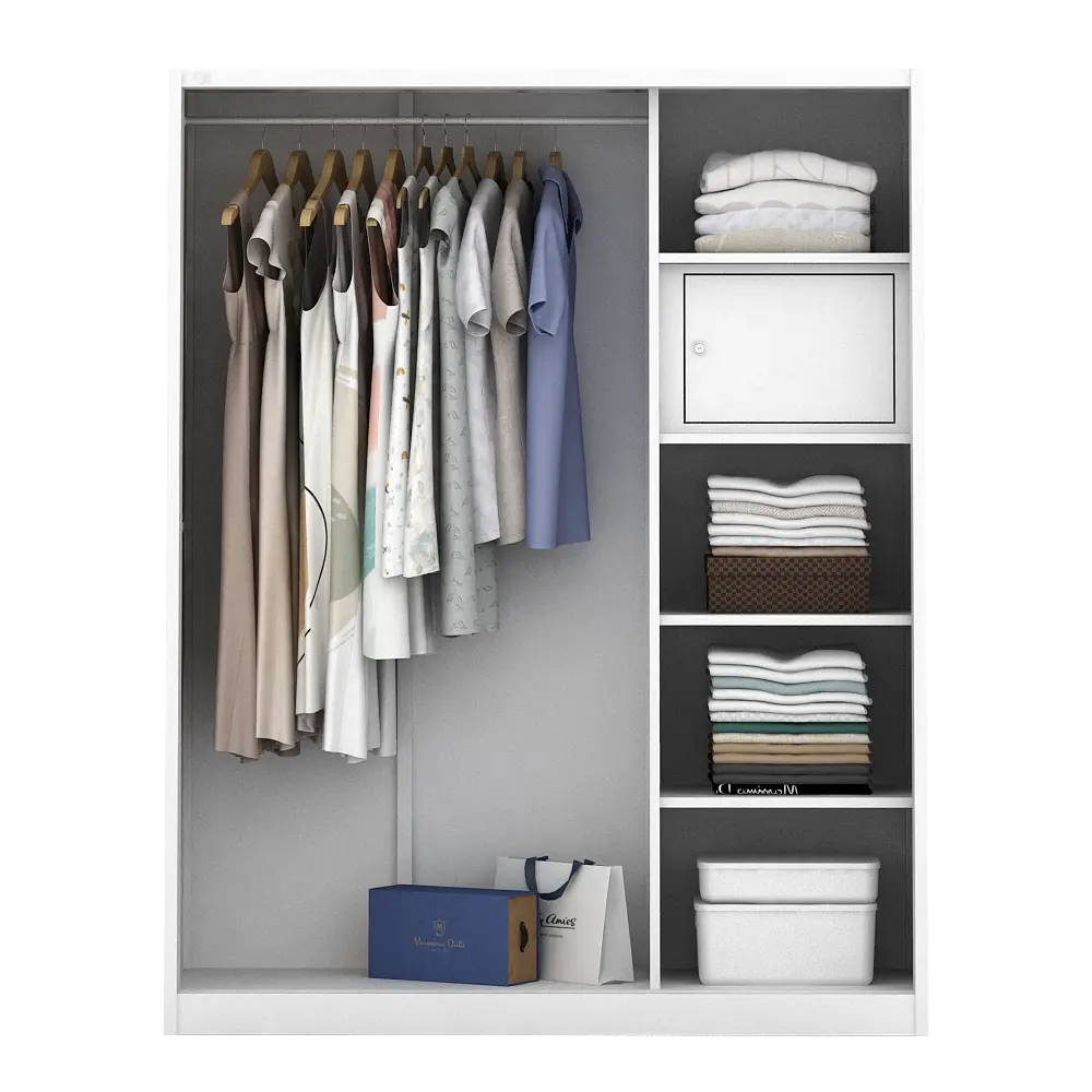 PIRA - SCHON 150A N MWDSL LEMARI PAKAIAN BESI SLIDING / PINTU GESER warna WHITE - PIRA - foto 7