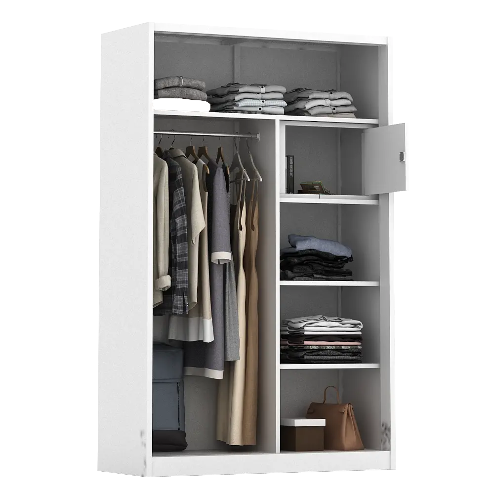 PIRA - STEEL 120 MWDSL LEMARI PAKAIAN BESI SLIDING / PINTU GESER warna WHITE - METROPOLIS - foto 4