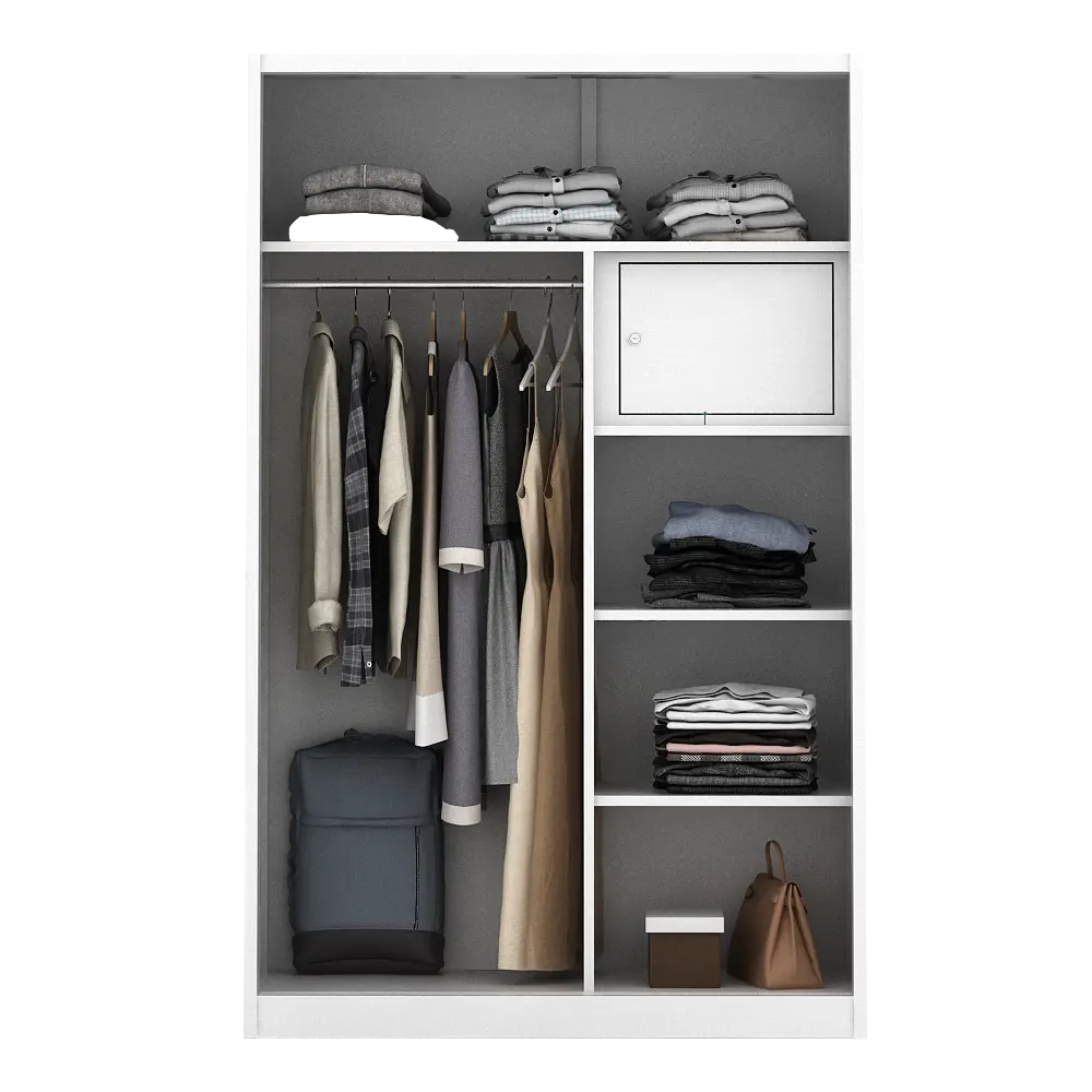 PIRA - STEEL 120 MWDSL LEMARI PAKAIAN BESI SLIDING / PINTU GESER warna WHITE - METROPOLIS - foto 5