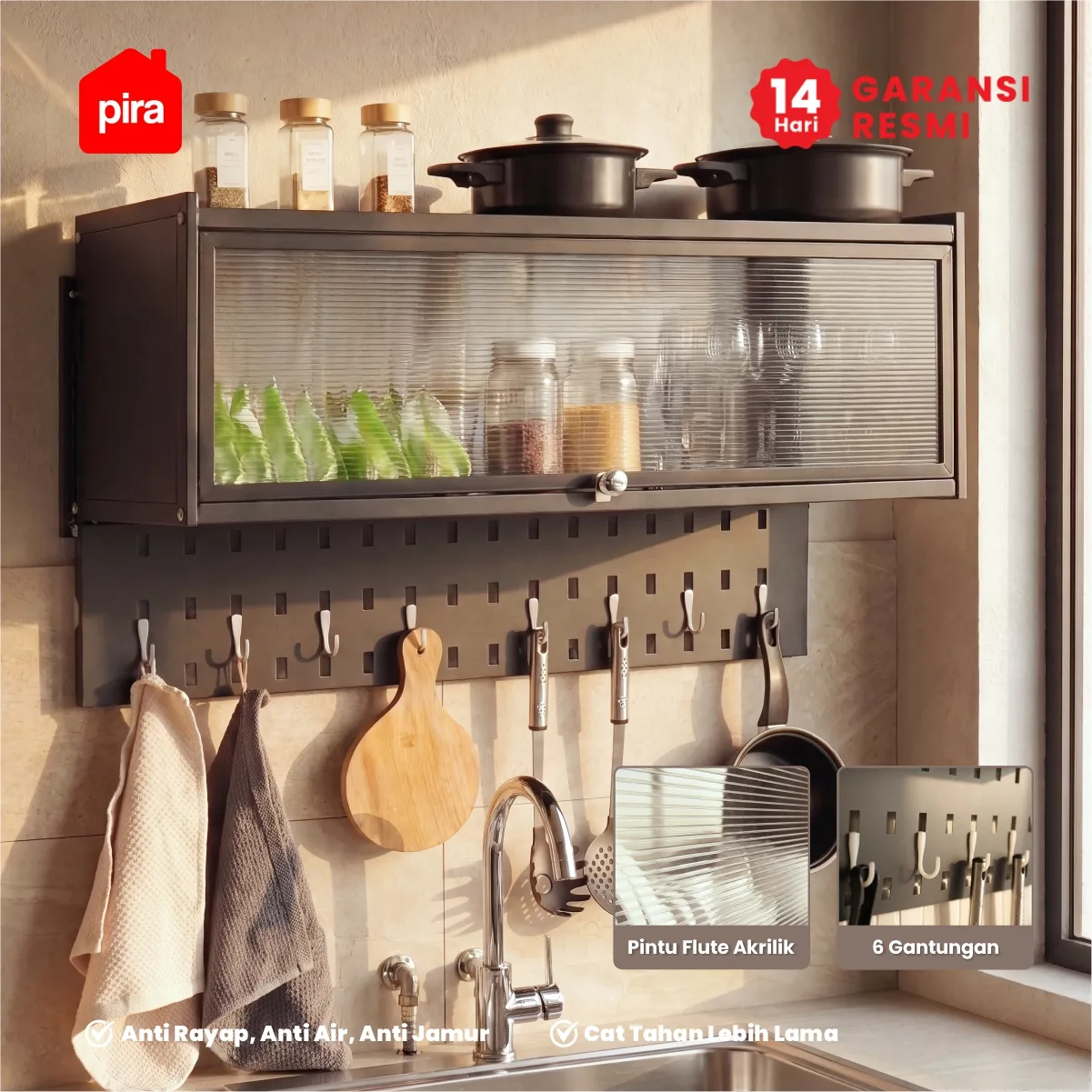 PIRA - DISH AVA MDR85 H RAK PIRING / RAK PIRING GANTUNG / RAK DAPUR / RAK WASTAFEL / RAK PENGERING PIRING warna BLACK - PIRA - foto 1