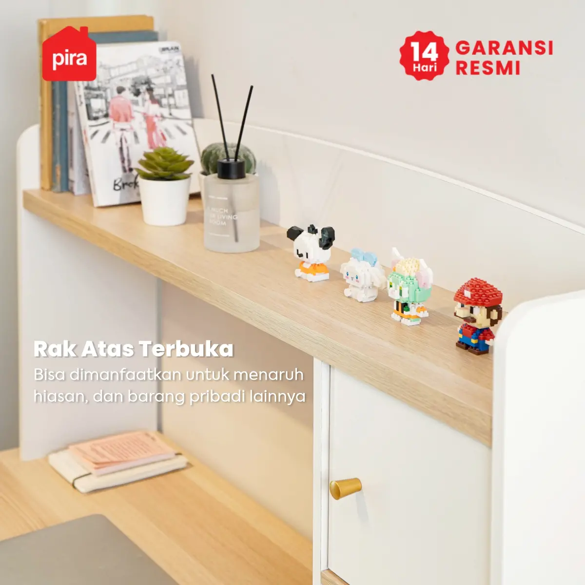 PIRA METROPOLIS - GAKU DK100 MEJA BELAJAR / MEJA KERJA / MEJA KOMPUTER / MEJA KANTOR warna WHITE - PRO OAK - PIRA METROPOLIS - foto 3