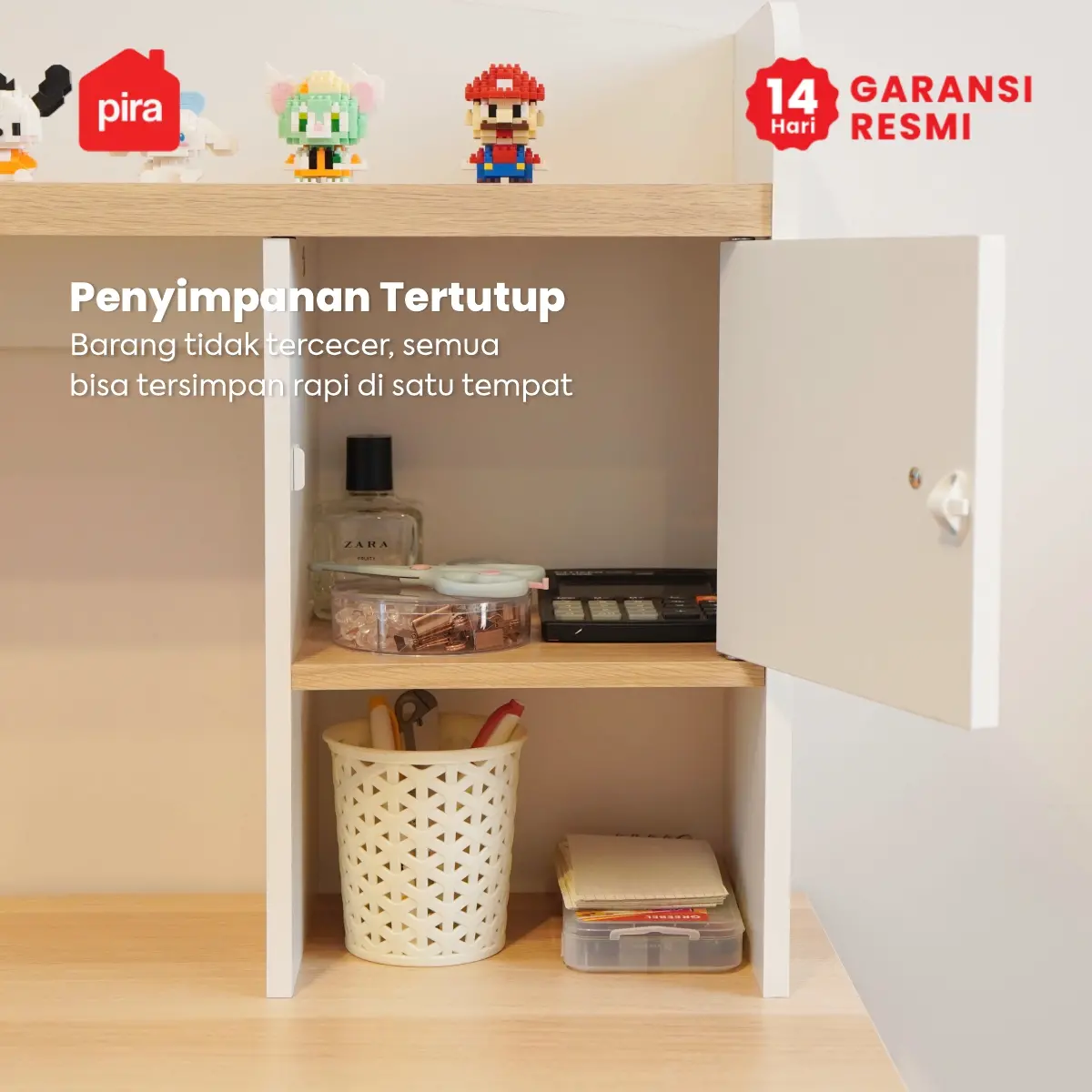 PIRA METROPOLIS - GAKU DK100 MEJA BELAJAR / MEJA KERJA / MEJA KOMPUTER / MEJA KANTOR warna WHITE - PRO OAK - PIRA METROPOLIS - foto 4