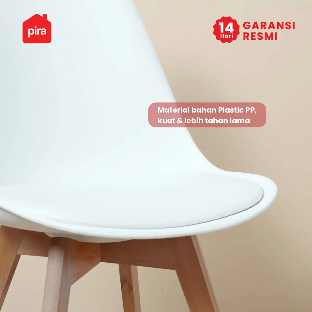 PIRA - BORG A DC KURSI BELAJAR / KURSI KANTOR / KURSI MAKAN / KURSI CAFE / KURSI SANTAI / KURSI TAMU / KURSI PLASTIK warna WHITE - PIRA - foto 4