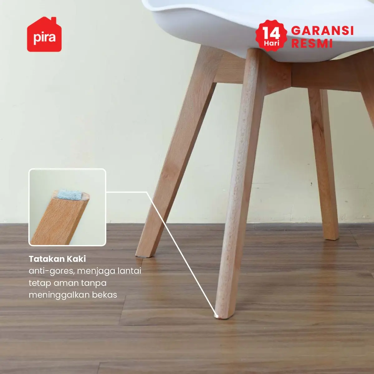PIRA - BORG A DC KURSI BELAJAR / KURSI KANTOR / KURSI MAKAN / KURSI CAFE / KURSI SANTAI / KURSI TAMU / KURSI PLASTIK warna WHITE - PIRA - foto 6