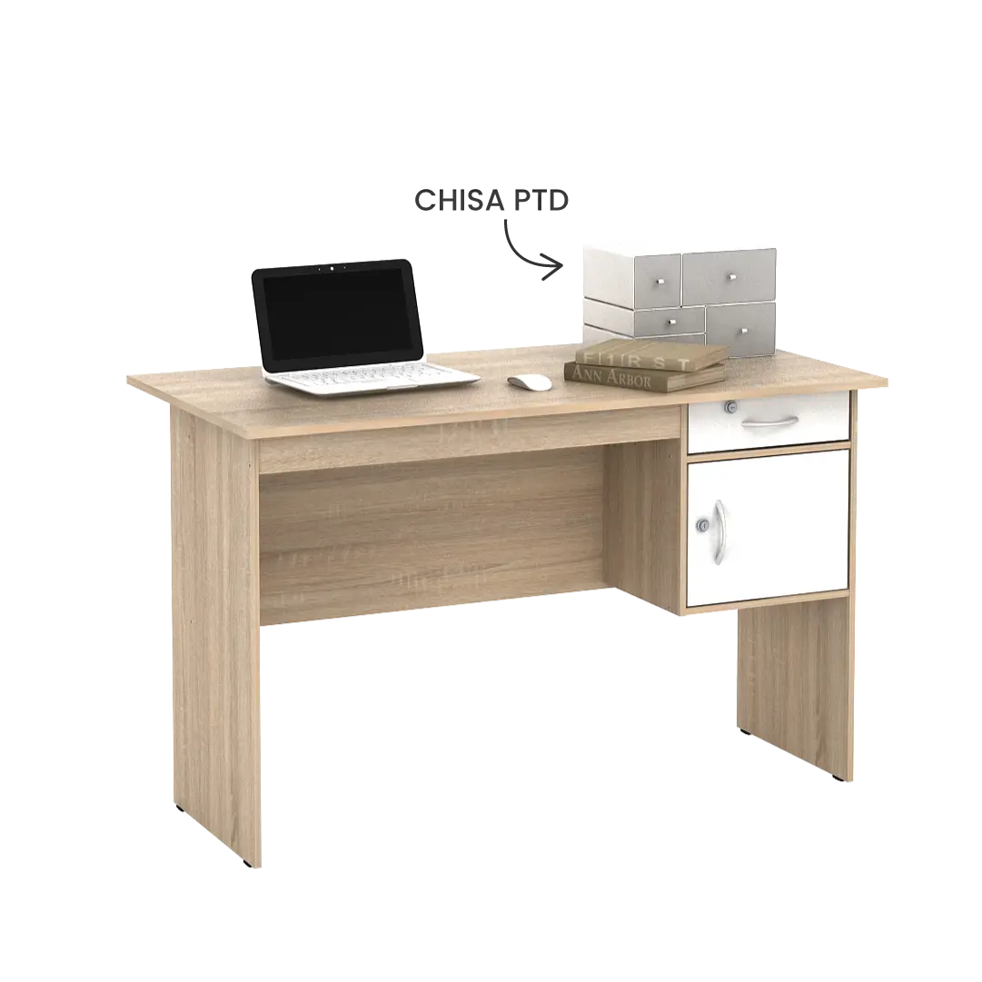 PIRA METROPOLIS - MT 122 N MEJA KERJA / KANTOR warna SONOMA OAK - WHITE - METROPOLIS - foto 3