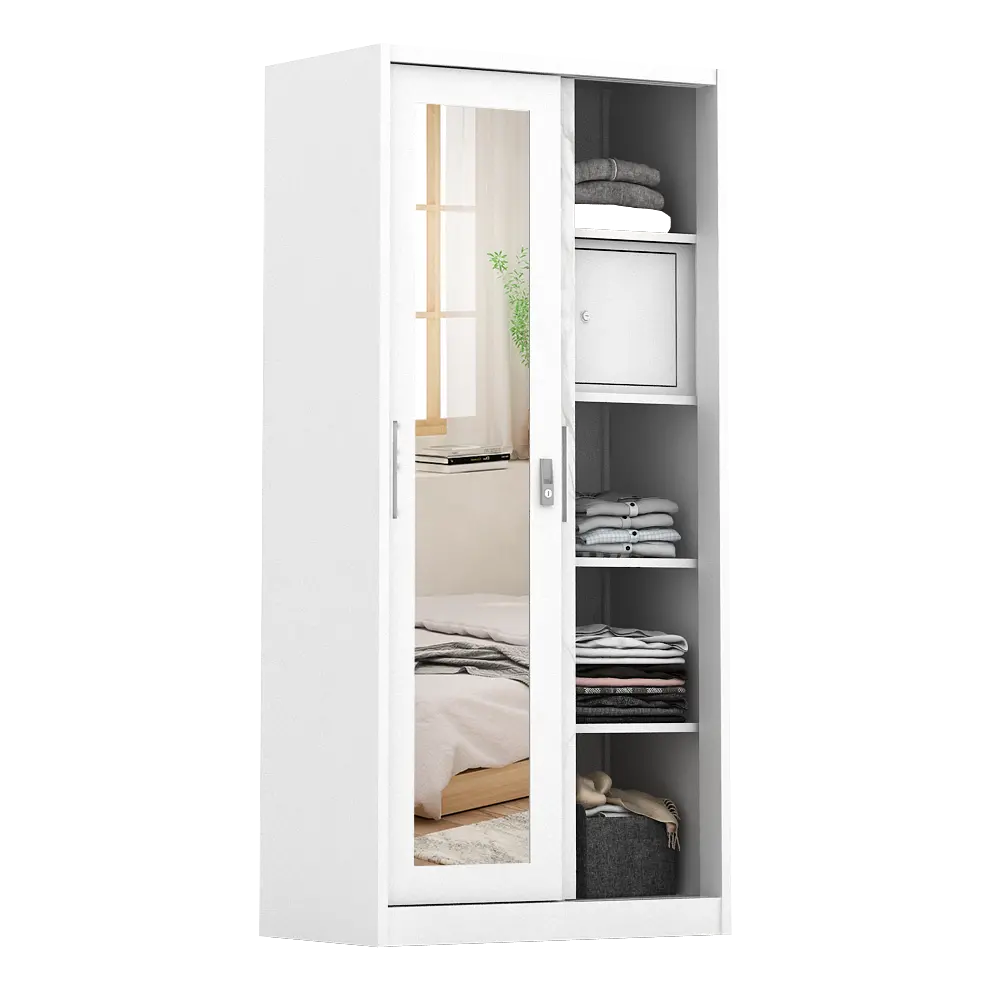 PIRA - CATTA 90 A MWDSL LEMARI PAKAIAN BESI SLIDING / PINTU GESER warna LIGHT MARBLE - WHITE - PIRA - foto 5