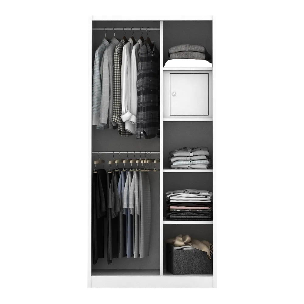 PIRA - CATTA 90 A MWDSL LEMARI PAKAIAN BESI SLIDING / PINTU GESER warna LIGHT MARBLE - WHITE - PIRA - foto 6