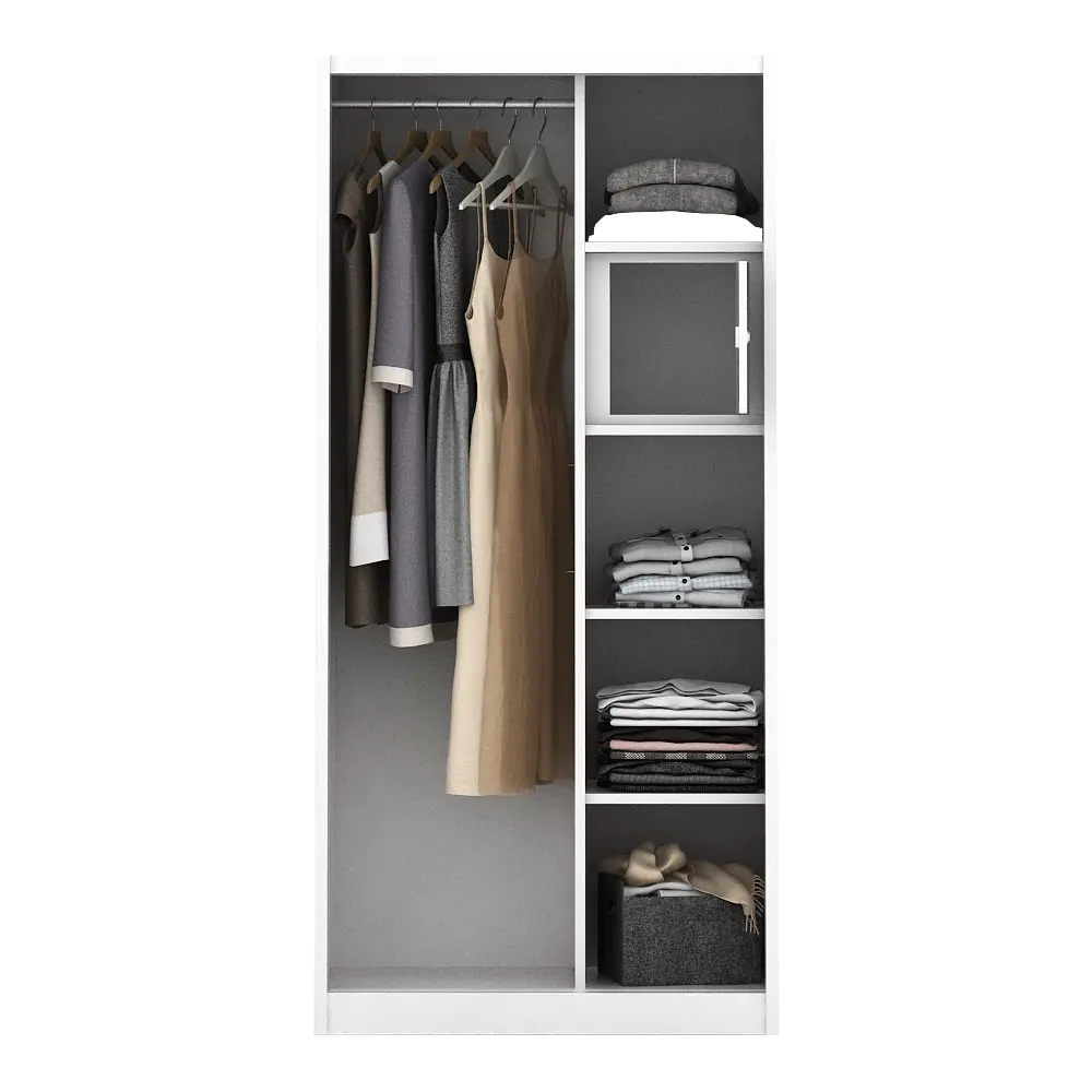 PIRA - CATTA 90 A MWDSL LEMARI PAKAIAN BESI SLIDING / PINTU GESER warna LIGHT MARBLE - WHITE - PIRA - foto 7